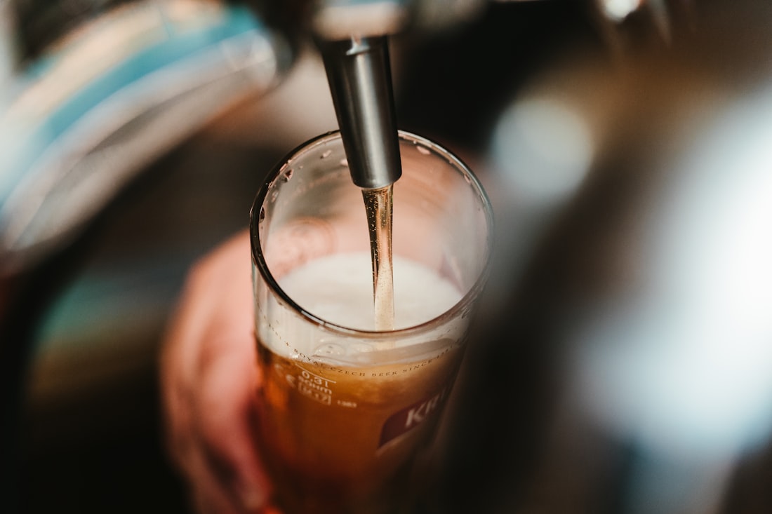 A fresh pint being pulled at the bar
